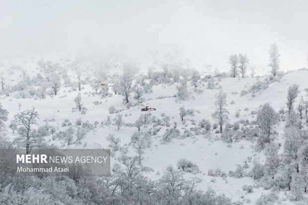 Beautiful scenery of winter snow in Olang-Ramian Road
