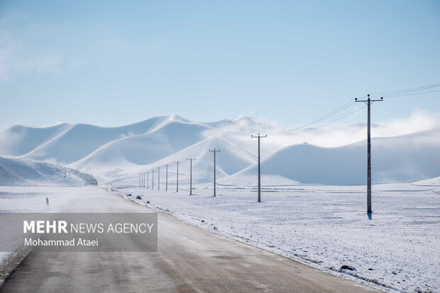 Beautiful scenery of winter snow in Olang-Ramian Road
