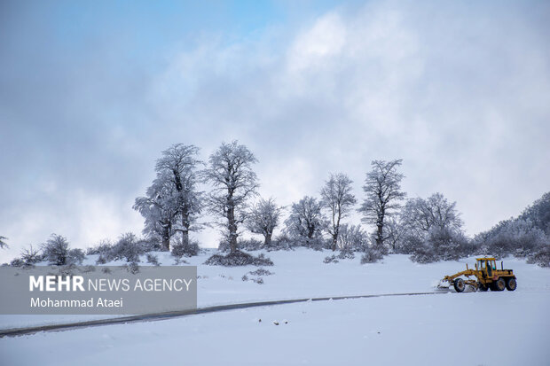 Beautiful scenery of winter snow in Olang-Ramian Road
