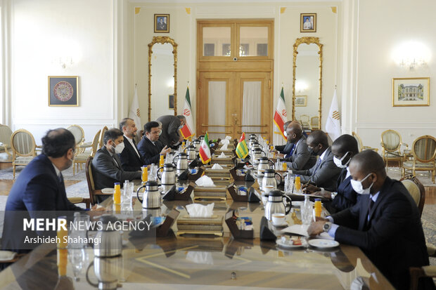 رابرت دوسی، وزیر امور خارجه توگو و حسین امیرعبداللهیان وزیر امور خارجه ایران در محل وزارت امور خارجه ایران دیدار و گفتگو کردند