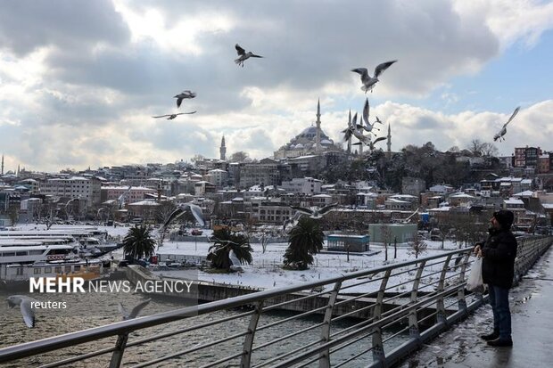 İstanbul'un karlı havasından fotoğrafar