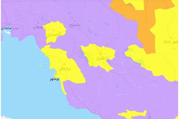 تعداد شهرستان‌های با وضعیت زرد کرونایی در استان بوشهر دو برابر شد