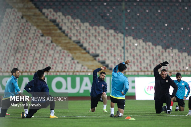  تمرین تیم ملی فوتبال عراق عصر چهارشنبه در زمین اصلی ورزشگاه آزادی برگزار شد
