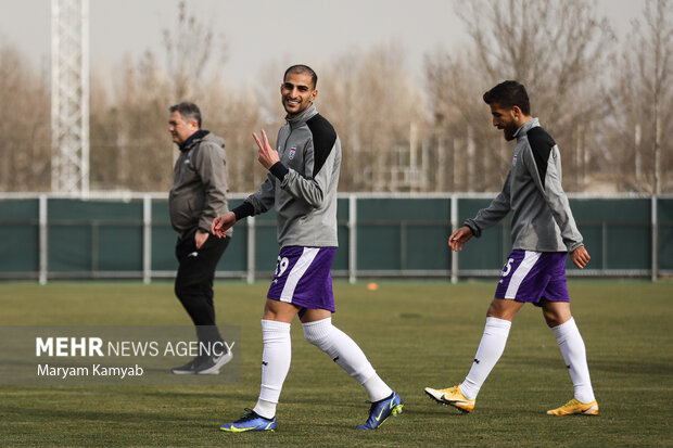 شهاب زاهدی بازیکن تیم ملی فوتبال ایران درآخرین تمرین تیم ملی فوتبال ایران پیش از دیدار با عراق حضور دارد
