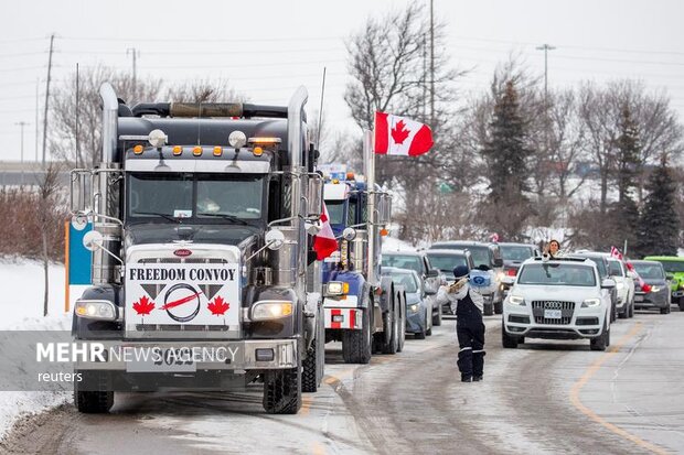 تظاهرات کامیونی در کانادا علیه واکسیناسیون اجباری