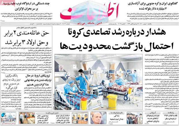 روزنامه‌های صبح یکشنبه ۱۰ بهمن ۱۴۰۰