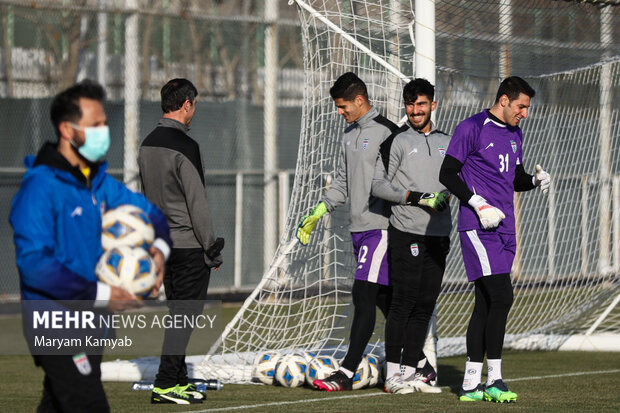 امیر عابدزاده در تمرین تیم ملی فوتبال ایران پیش از دیدار با امارات حضور دارد