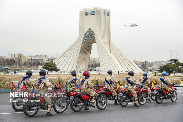 Parade of motorcyclists on the anniversary of the arrival of Imam Khomeini