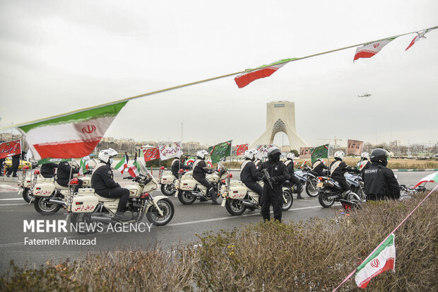 Parade of motorcyclists on the anniversary of the arrival of Imam Khomeini