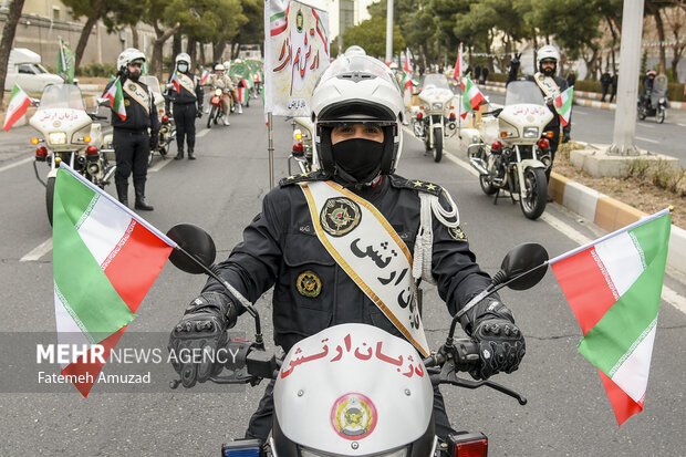 Parade of motorcyclists on the anniversary of the arrival of Imam Khomeini