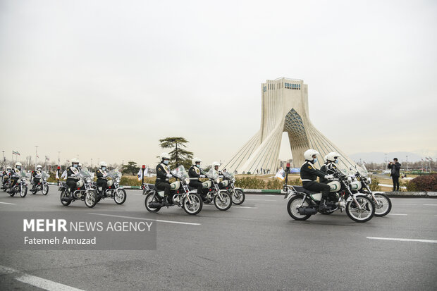 Parade of motorcyclists on the anniversary of the arrival of Imam Khomeini