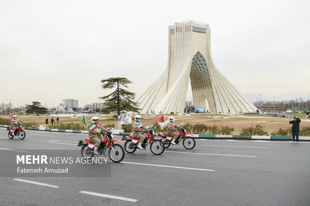 Parade of motorcyclists on the anniversary of the arrival of Imam Khomeini