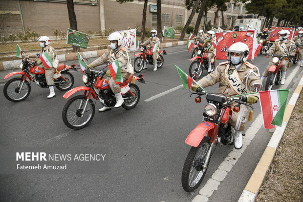 Parade of motorcyclists on the anniversary of the arrival of Imam Khomeini