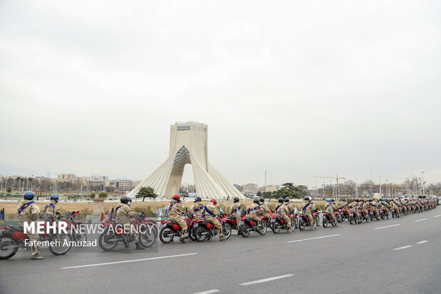 Parade of motorcyclists on the anniversary of the arrival of Imam Khomeini