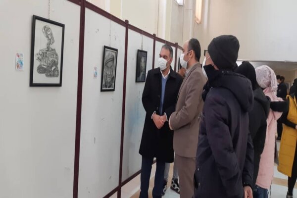 برپایی نمایشگاه آثار هنرمندان نوجوانان قروه ای در نگارخانه ارشاد 