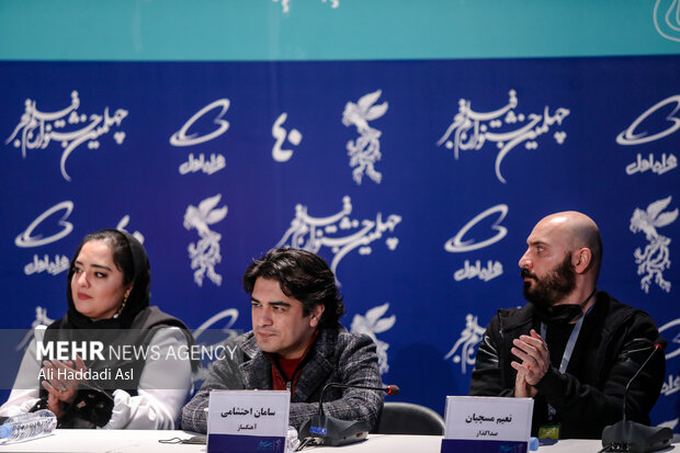 سامان احتشامی آهنگساز فیلم ۲۸۸۸ در نشست خبری فیلم خود در نهمین روز چهلمین جشنواره فیلم فجر در برج میلاد تهران حضور دارد