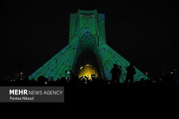 نورافشانی و نورپردازی سه بعدی در برج آزادی