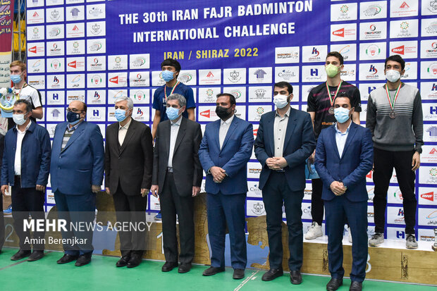 اختتامیه مسابقات بین المللی بدمینتون فجر در شیراز