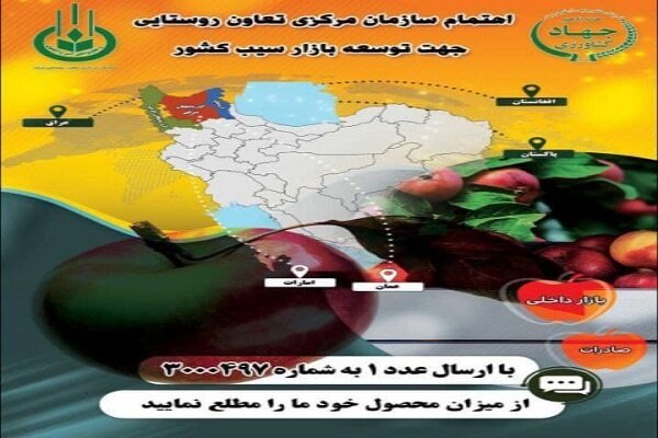 سامانه پیامکی توسعه بازار سیب در آذربایجان غربی راه اندازی شد