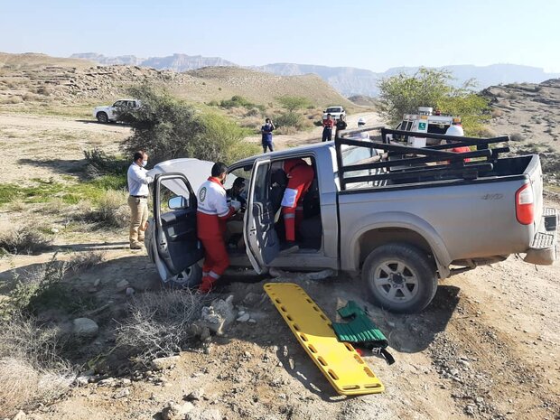 مانور امداد و نجات جاده‌ای و کارگاهی در گناوه برگزار شد