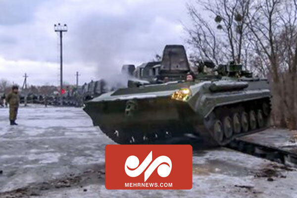 حرکت ستون زرهی ارتش روسیه به سمت اوکراین