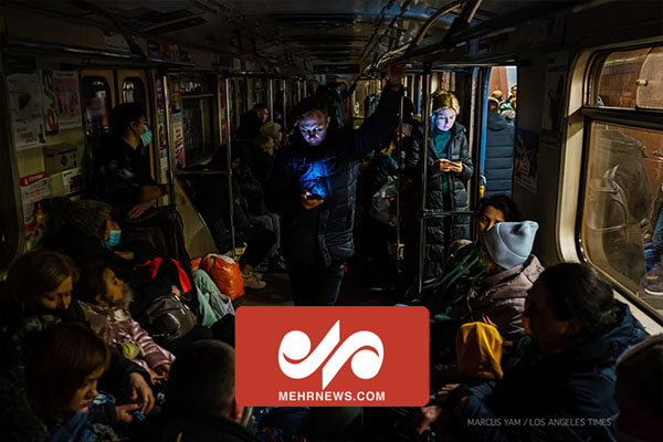 پناه گرفتن مردم خارکیف اوکراین در مترو