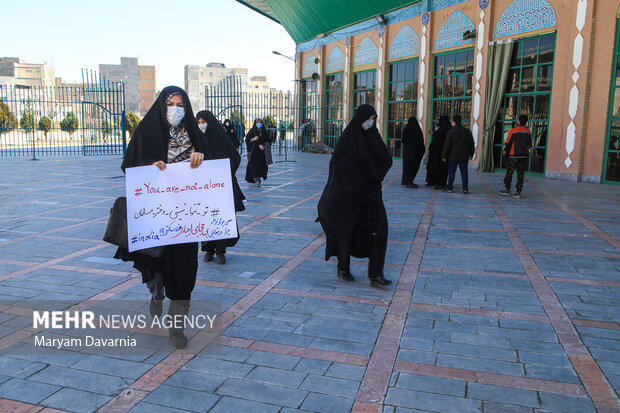 تجمع بانوان و دختران در دفاع از زنان محجبه هند در خراسان شمالی