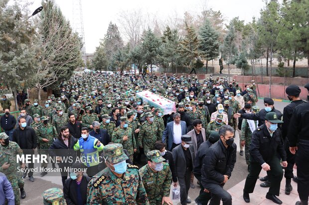 تشییع پیکر «احسان پای خسته» شهید نیروی انتظامی در مشهد