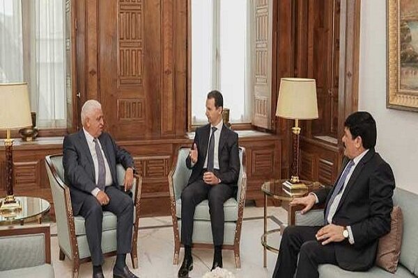 رایزنی بشار اسد با رئیس سازمان حشد شعبی عراق