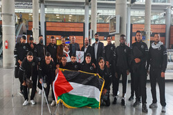 Palestinian national amputee soccer team arrives in Tehran