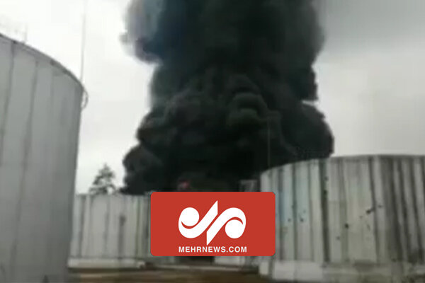 آتش ‎سوزی انبار نفت در منطقه چرنیهیو اوکراین