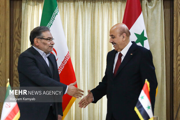 علی مملوک رئیس دفتر امنیت ملی سوریه و علی شمخانی دبیر شورای عالی امنیت ملی دیدار کردند