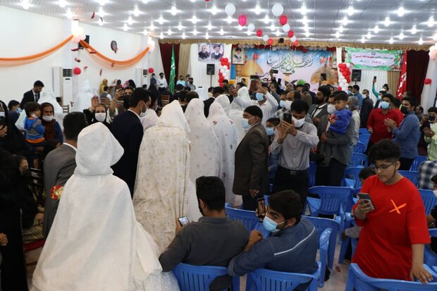 جشن ازدواج آسان ۱۰۰ زوج در اشکنان لامرد