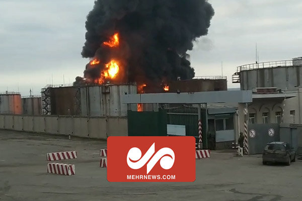 تصاویری از انفجار شدید انبار نفت در لوهانسک