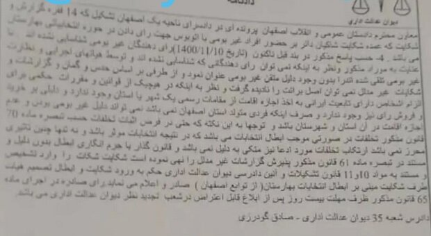 حواشی ادامه‌دار انتخابات شورای شهر بهارستان