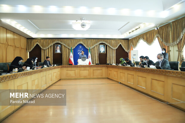 نشست خبری علی بهادری جهرمی سخنگوی دولت صبح سه شنبه در ساختمان کوثر نهاد ریاست جمهوری برگزار شد