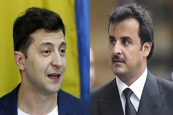امیر قطر و رئیس جمهور اوکراین رایزنی کردند