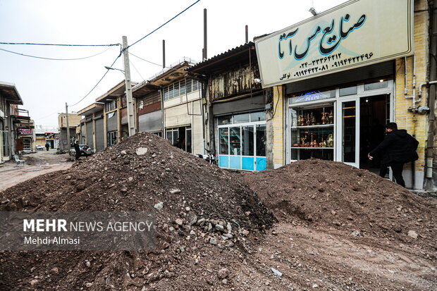 سنگفرش راسته مسگران بازار زنجان در آستانه عیدنوروز