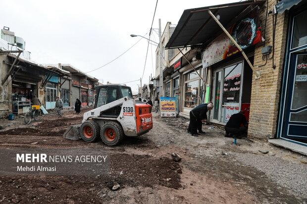 سنگفرش راسته مسگران بازار زنجان در آستانه عیدنوروز