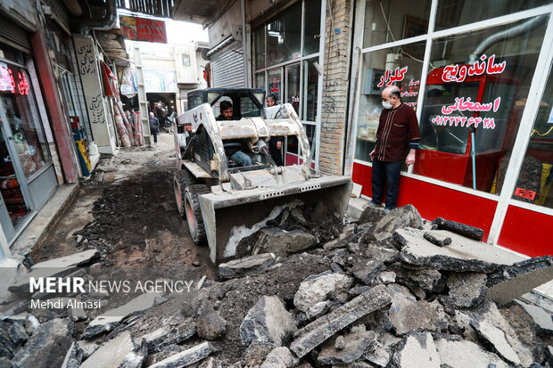 سنگفرش راسته مسگران بازار زنجان در آستانه عیدنوروز