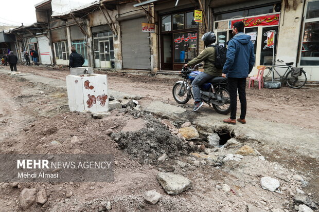 سنگفرش راسته مسگران بازار زنجان در آستانه عیدنوروز