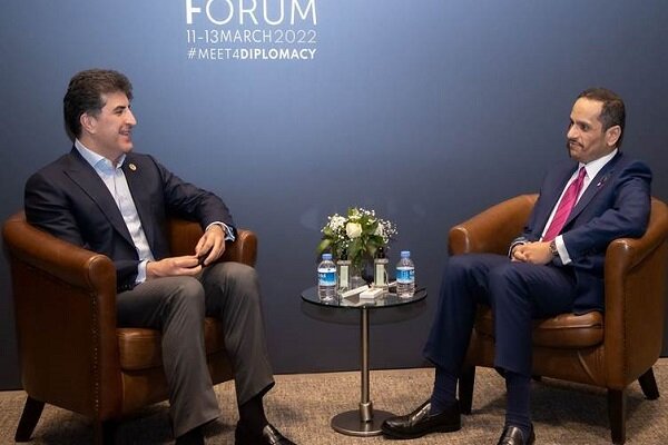 رایزنی بارزانی با وزیر خارجه قطر