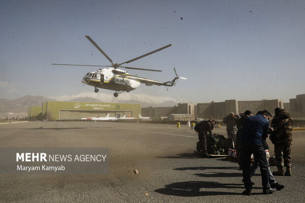 تمرین مشترک امداد هوایی تهران برای آمادگی مقابله با بلایای طبیعی برگزار شد
