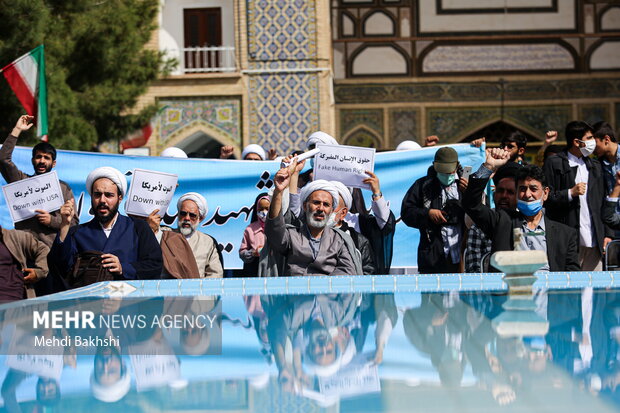 People in Qom protest Saudi mass executions