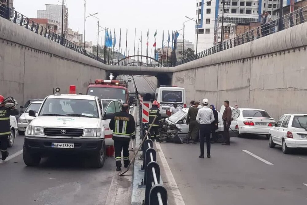 ۶ نفر در حادثه ترافیکی بزرگراه شهید آقابابایی مصدوم شدند