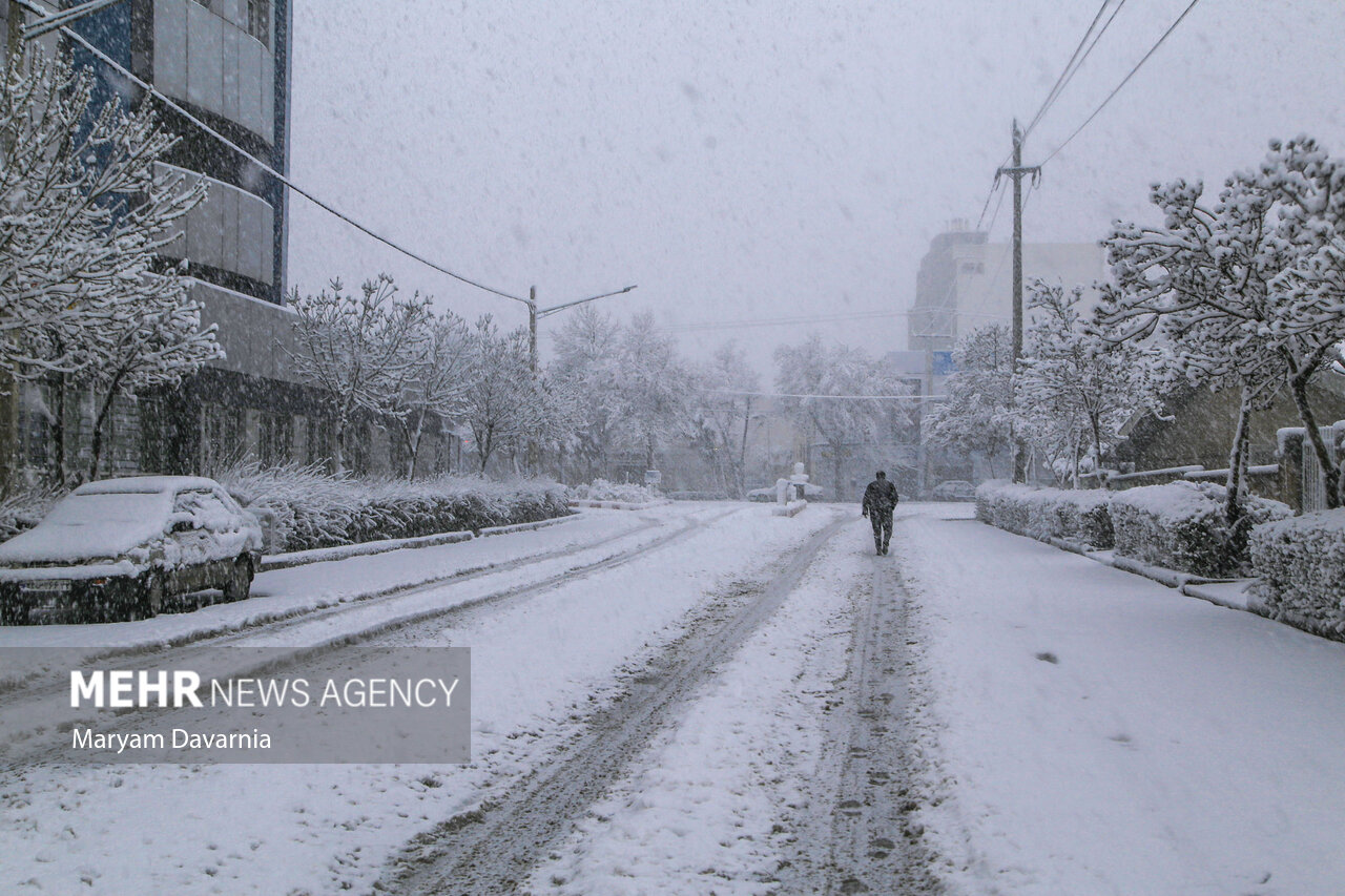 بارش برف  در زنجان