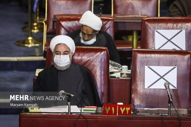 حجت الاسلام حسن روحانی از اعضای مجلس خبرگان رهبری در نهمین اجلاس پنجمین دوره مجلس خبرگان رهبری حضور دارد