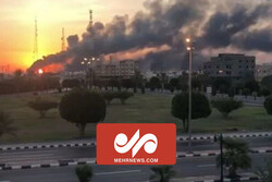 تصاویری از هدف قرار گرفتن تأسیسات نفتی آرامکو عربستان