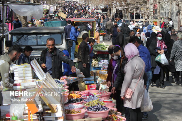 هیاهوی بازار کرمانشاه در ساعات پایانی سال