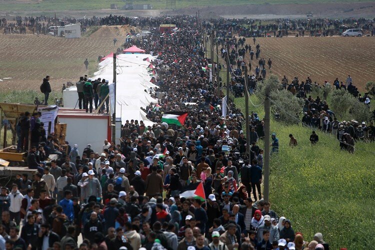 تظاهرات گسترده فلسطینی ها در روز زمین